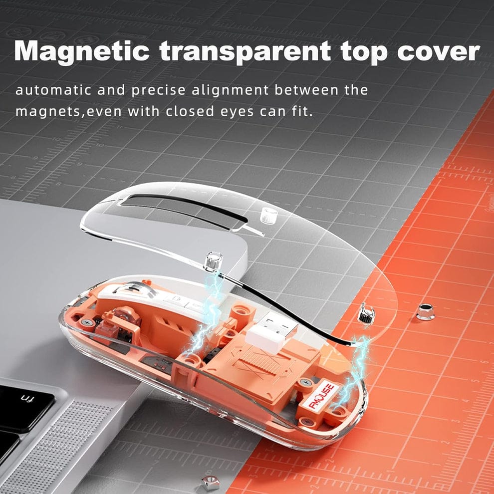 Transparent Wireless Bluetooth Dual-Mode Rechargeable Mouse