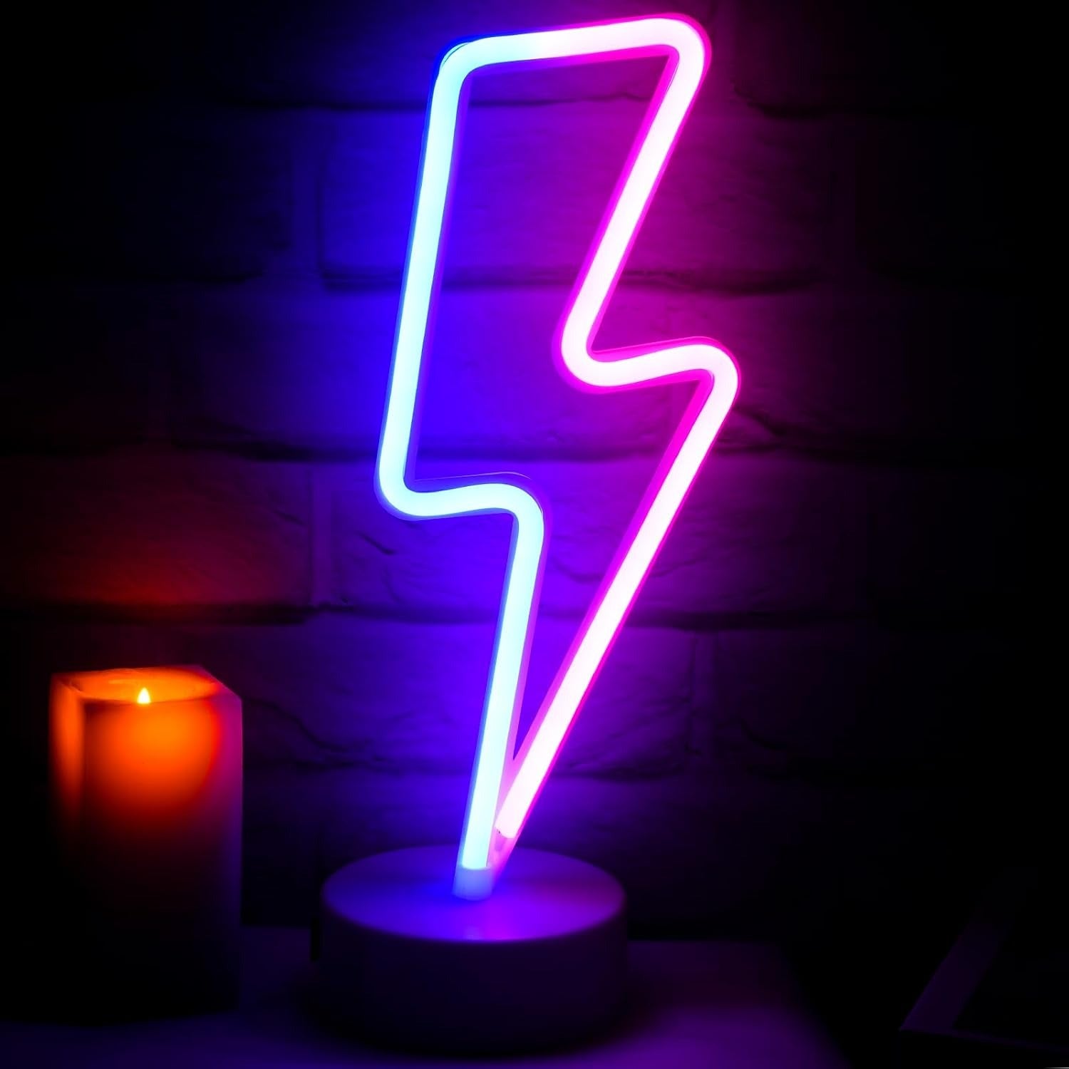 Rechargeable & Battery-Operated Neon Light Spark – LED Decorative Night Light.