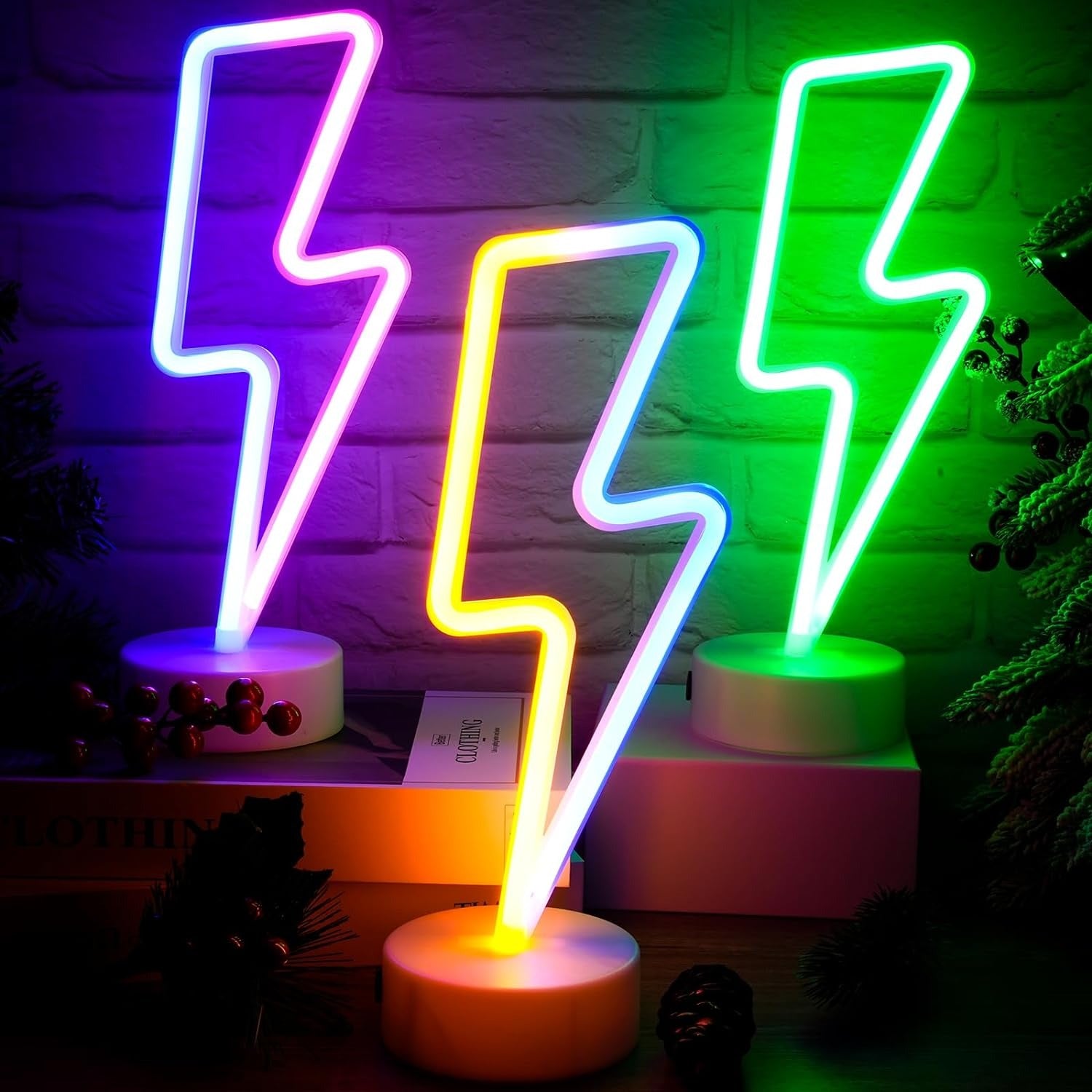 Rechargeable & Battery-Operated Neon Light Spark – LED Decorative Night Light.