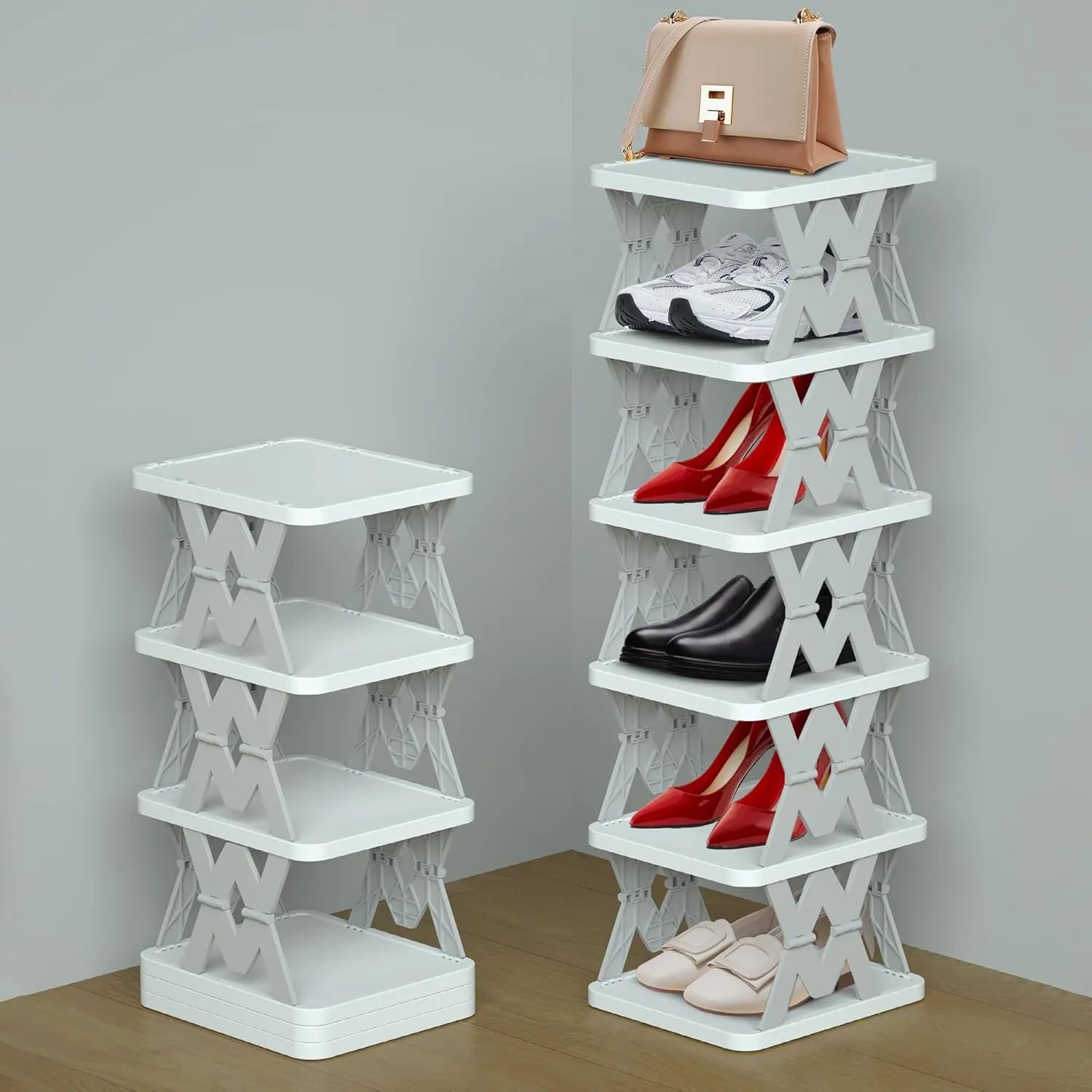 5-Tier Adjustable Collapsible Shoe Rack – Space-Saving and Stylish