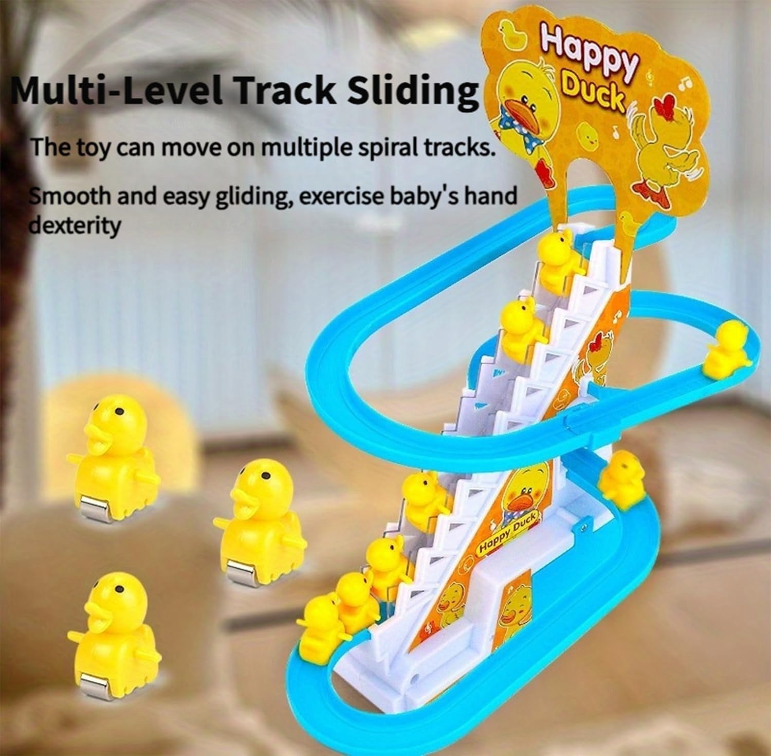 Interactive Climbing Duck Electric Toy for Toddlers – Fun Learning Coaster Track