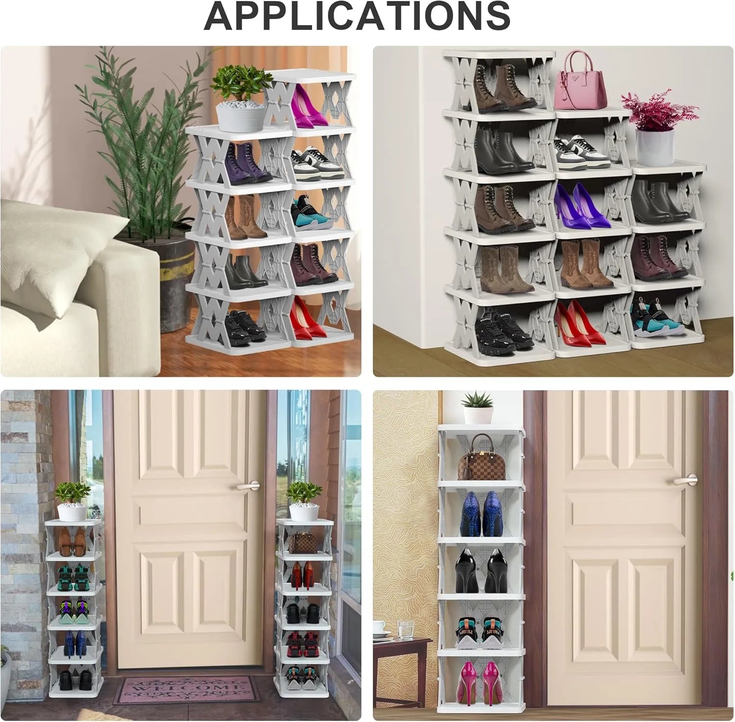 5-Tier Adjustable Collapsible Shoe Rack – Space-Saving and Stylish