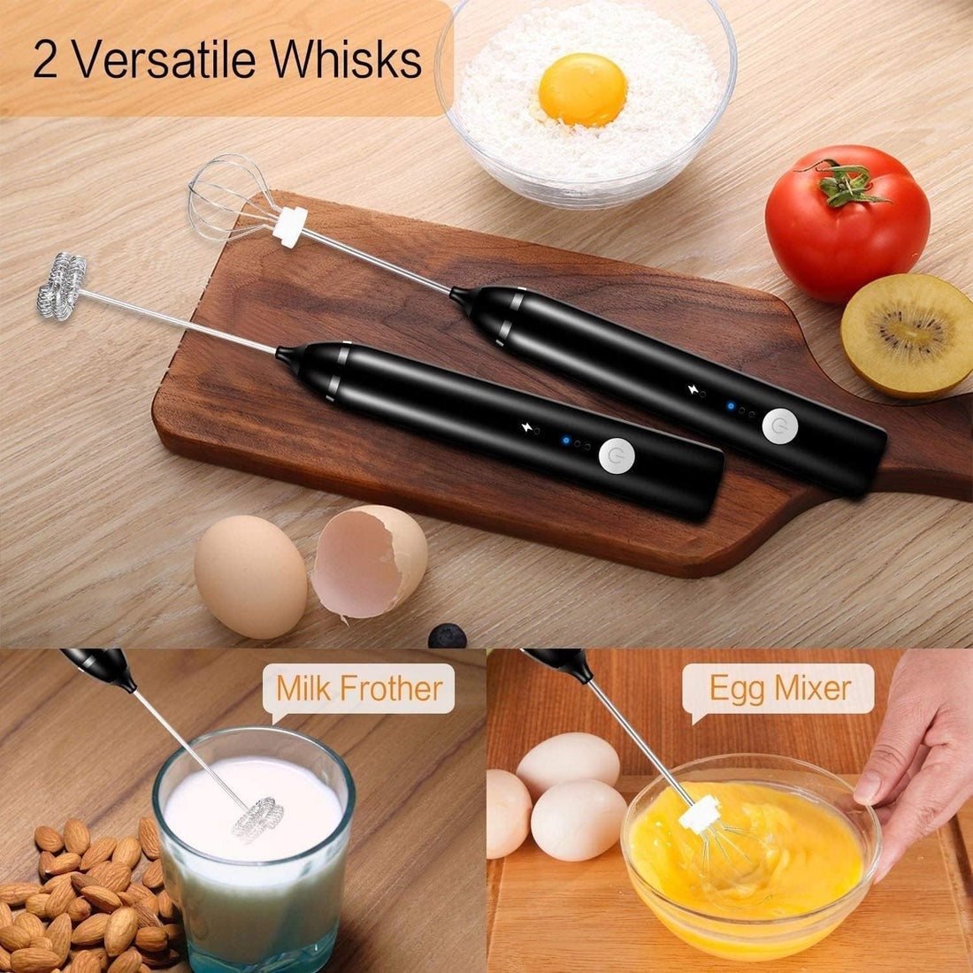 2-in-1 Electric Rechargeable Coffee Beater & Milk Frother