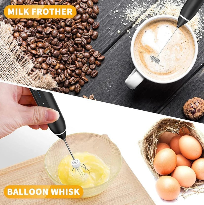 2-in-1 Electric Rechargeable Coffee Beater & Milk Frother