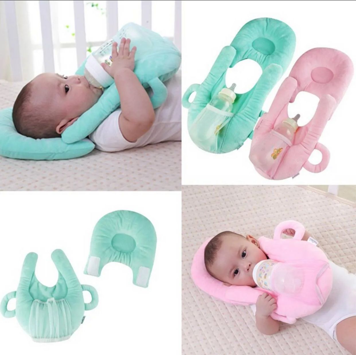 Portable Self-Feeding Pillow – Hands-Free Baby Bottle Holder