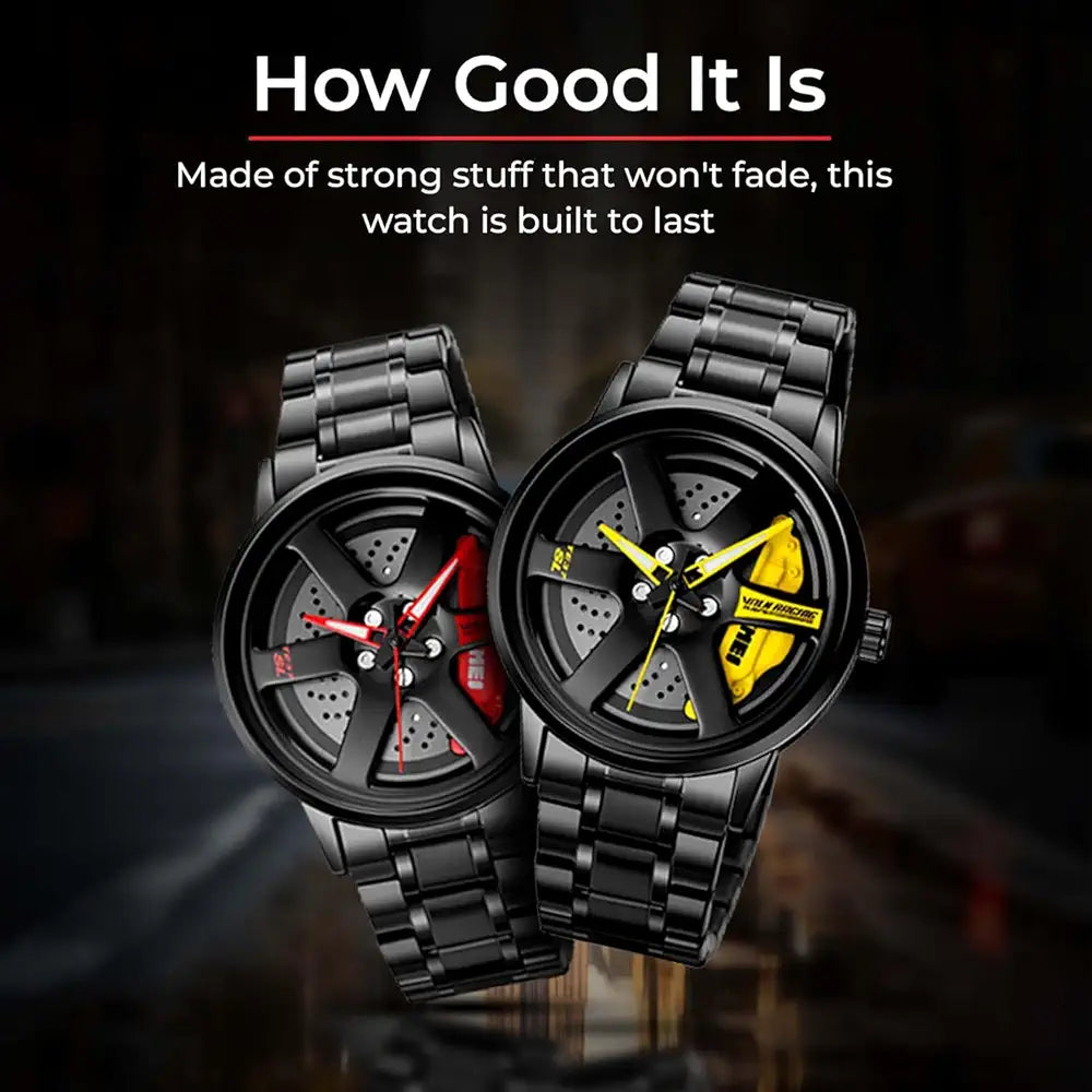 Spinner Watch for Men- Stylish and Functional Timepiece Black-Various Dial Colors-